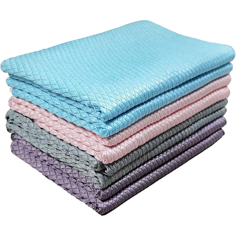 Fish Scale Microfiber Glass Cleaning Cloth